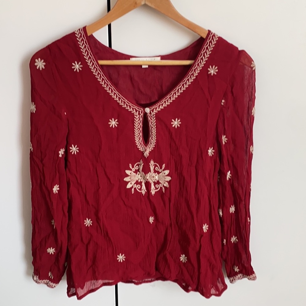 Scarlett red women’s bohemian top size s